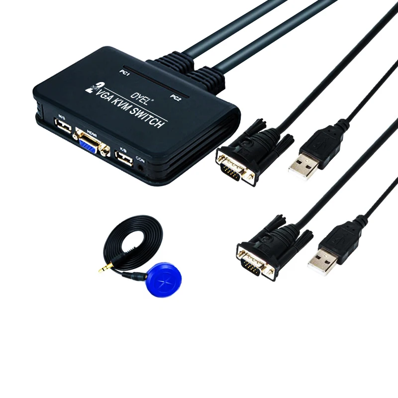 2 порта USB кабель видеографической матрицы KVM переключатель с клавиш и внешний ключ коммутации аудио