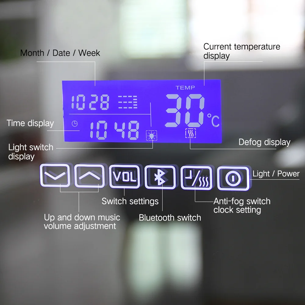 Factory Direct Touch Screen Bathroom Smart Bluetooth Speaker LED Mirror with Light magnifying Mirror