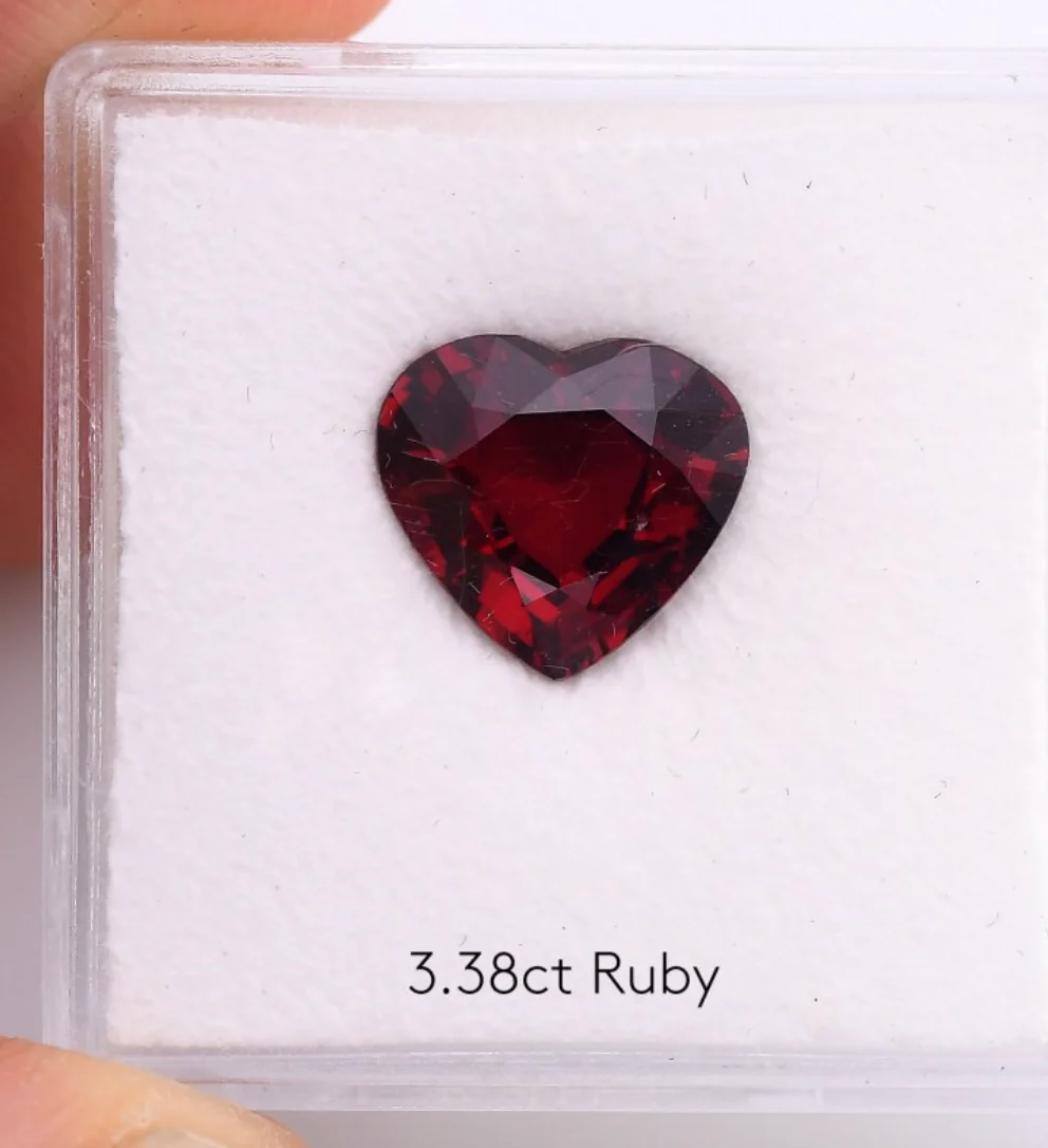 3.38Carat Pigeon Blood Red MOZAMBIQUE Ruby Heart Shape GRS Certified Loose Gemstone Ruby Stone By Real Gems Free Ship Precious