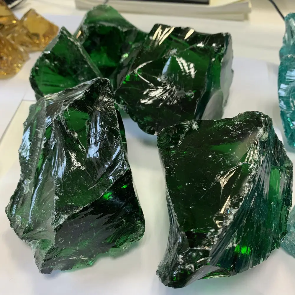 wholesale colored slag glass rocks glass stones