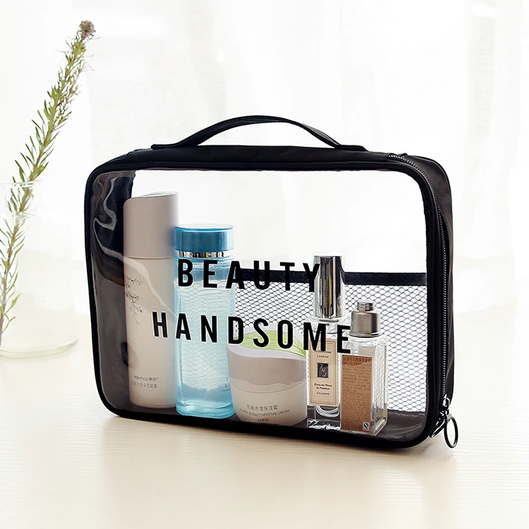 Hot Sale Clear Transparent PVC Cosmetic Bag Waterproof Clear Cosmetics Makeup Bag Customized Travel Clear Clutch Bag Beauty Case