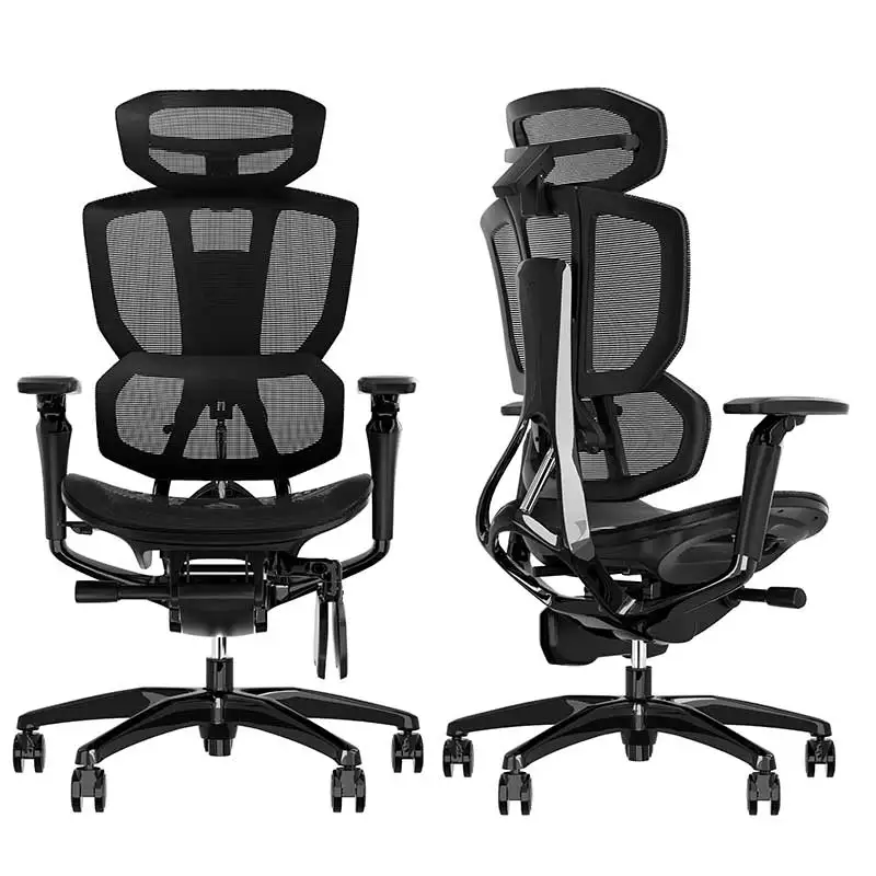 High Quality Back Mesh Fabric Swivel Computer 6D Armrest Luxury Executive Ergonomic Office Chairs With Headrest