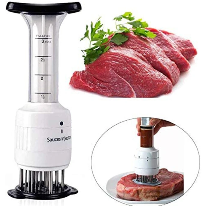 Stainless steel Marinade Meat Injector, Marinade Tenderizer Injector Needle Flavor Syringe Cooking Meat Poultry Turkey Chicken
