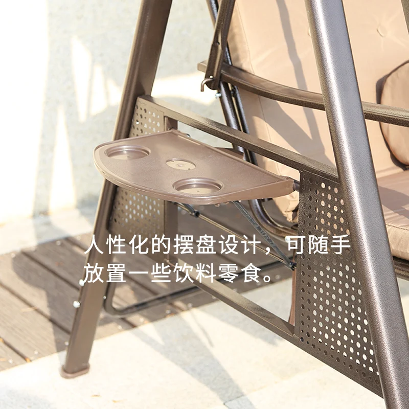 High quality patio rattan swing chair outdoor swing sets for adults garden hanging 3 seat swing iron steel chair