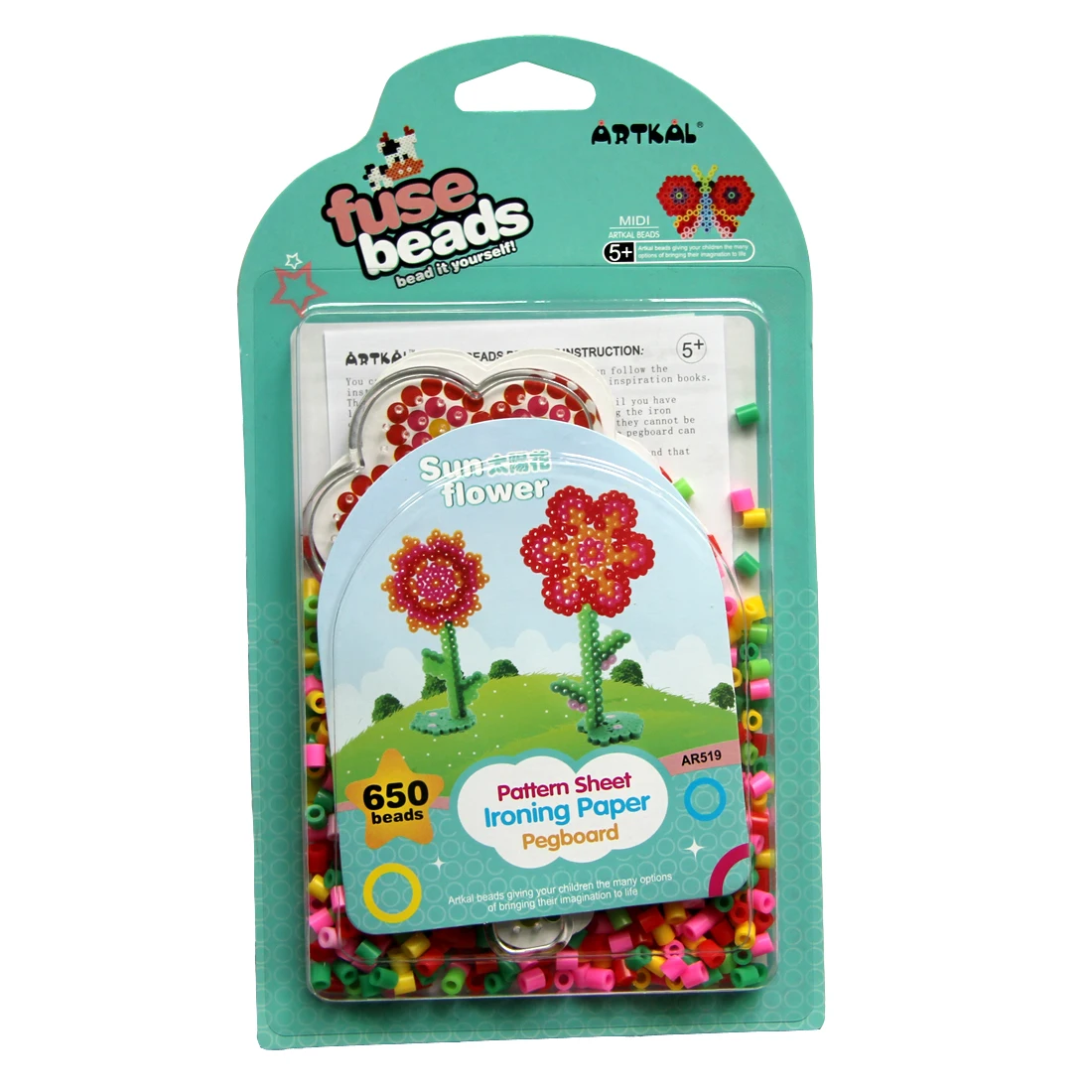 Hot Selling 5mm Hama Beads Toy Artkal Beads Plastic Diy educational Toys Kids Perler Beads Sunflower For Crafting
