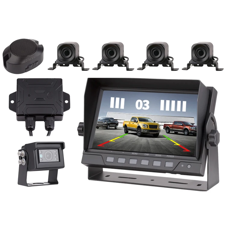 Vehicle Parking Sensor Customized 4 Input Radar Sensor Parking Car Camera Radar System With Radar Host Box