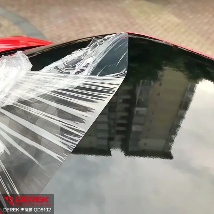 Black Car Sunroof Simulation Vinyl Film Roof Sticker Waterproof