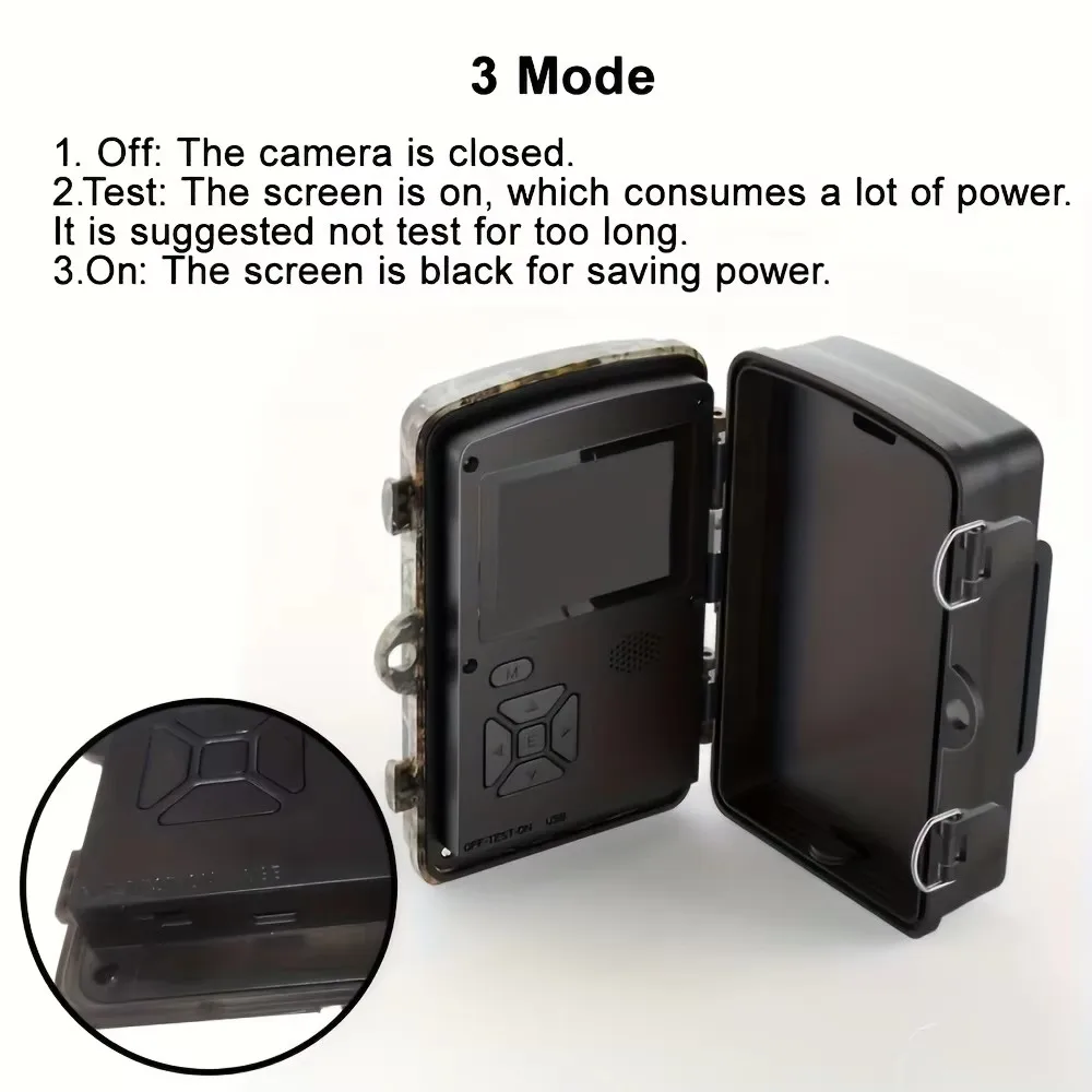 Outdoor Forest Camera Wildlife Scouting Hunting Trail Camera with 2-Inch Screen HD Night Vision PIR Motion Activated