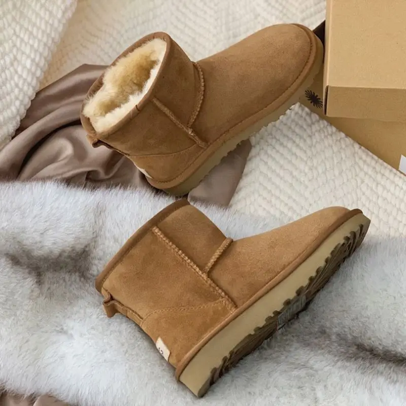 
Hot selling Winter Solid Classic Waterproof Snow OEM Wool high - barrel uggly boots cotton shoes with high quality 