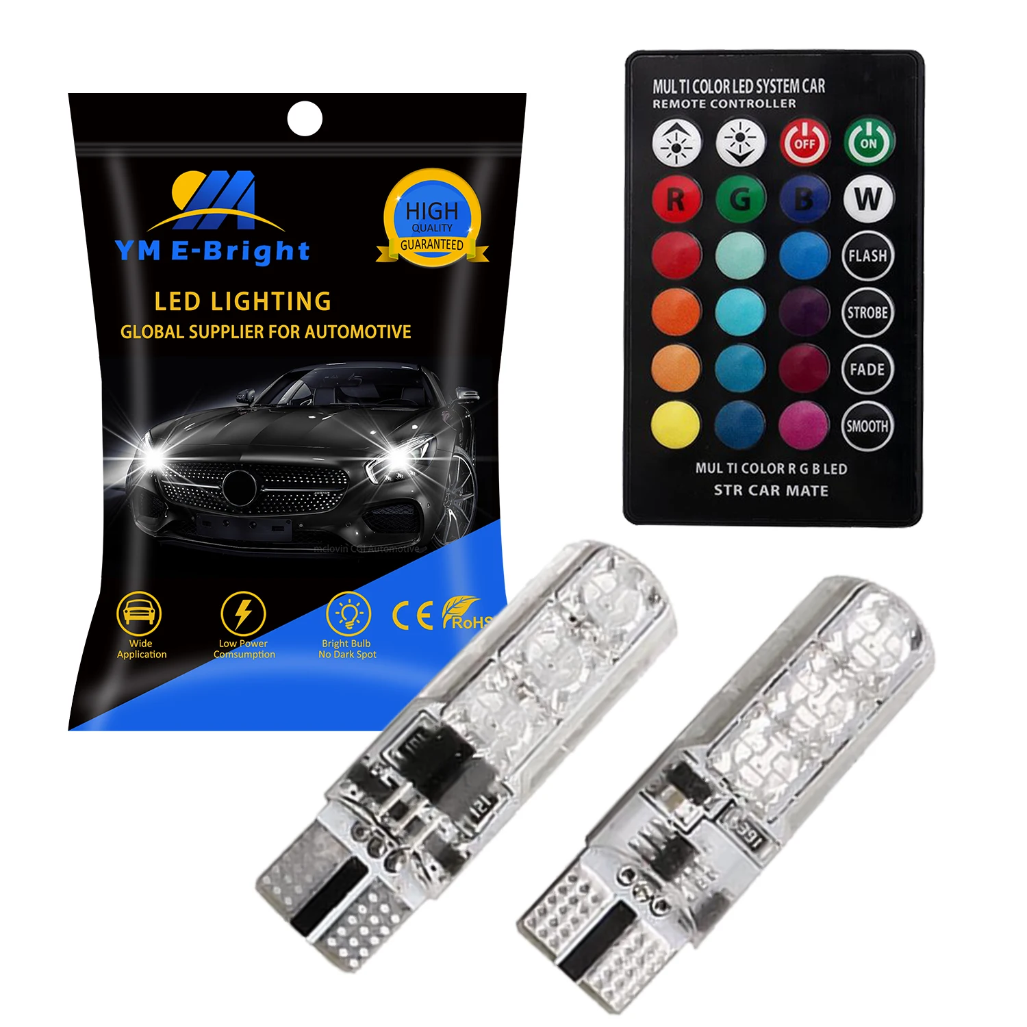 Universal 12V Car LED  T10 LED RGB 5050 6SMD Controller Reading  Wedge Light Signal Lamp Led car light