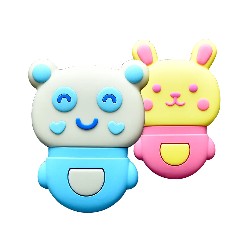 Baby Teethers Sensory Toy soft vib Silicone for Baby Soft Animal Style vibrating teether teething soother with sound effect