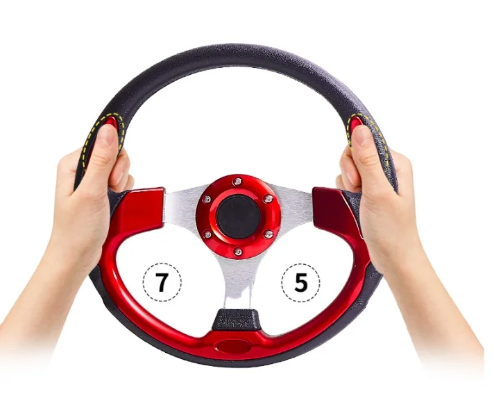 Customized Logo 12 COLORS Flat 6 Blots 13INCH 320mm Drifting Sport PVC Grip Steering Wheels For Racing Horn