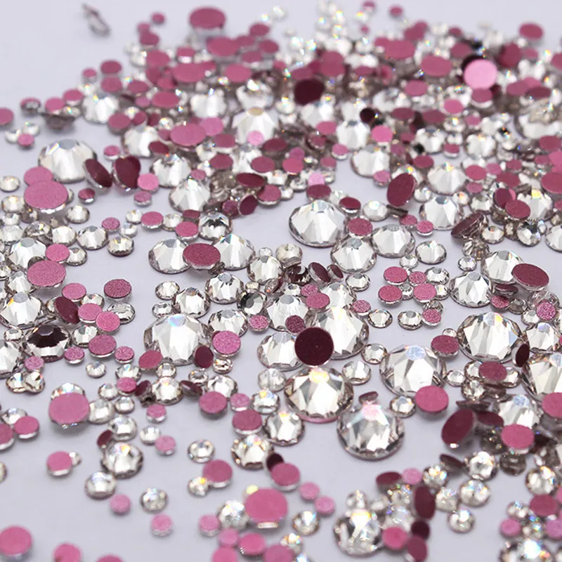 Aokitec Bling Bulk Transparent Crystal Glass Jelly Ab Non Hot-Fix Flatback Nail Rhinestones Swarovski Wholesale