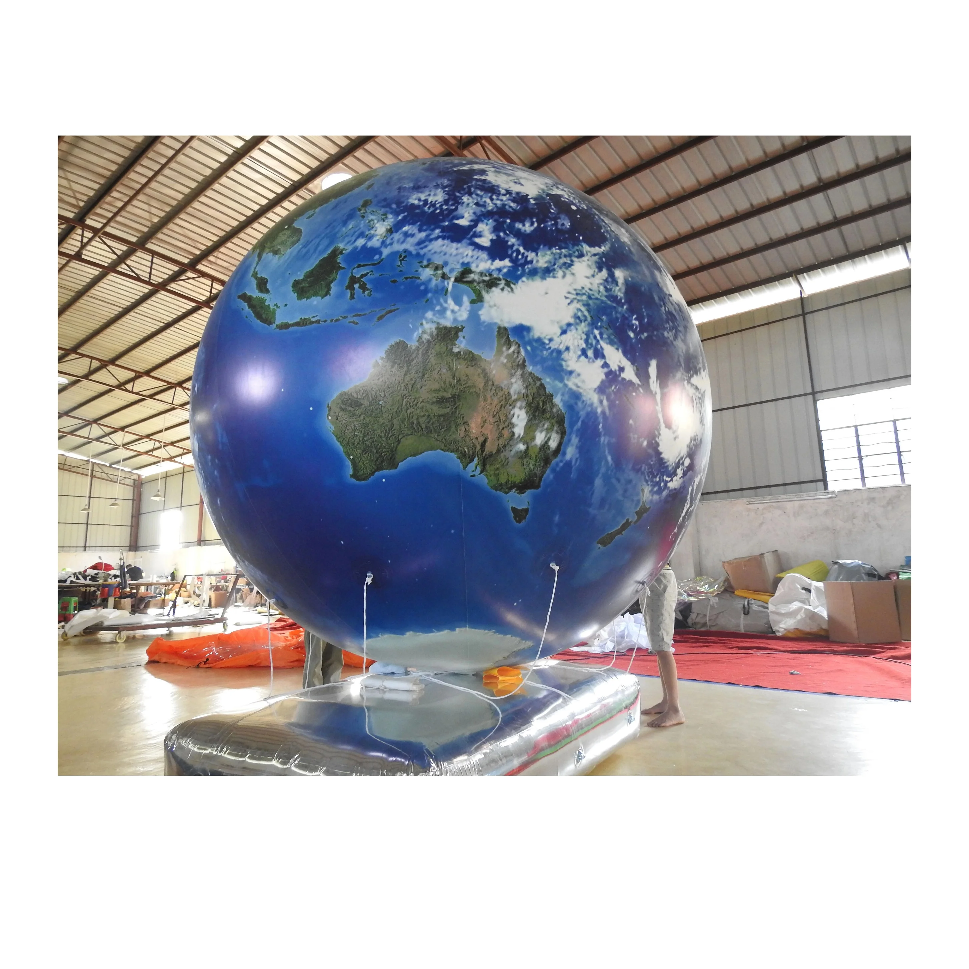 BOYI Custom big inflatable earth globe balloon flying advertising earth sphere balloon
