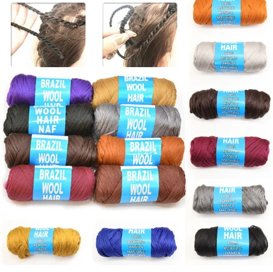 Cheap knitting low shrinkage Grade 100% brazilian Wool hair Yarn for weaving hair yarn
