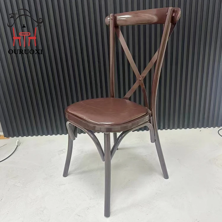 Wholesale Furniture Customized Solid Wood Cross Back Chair for Wedding Dining Hotel