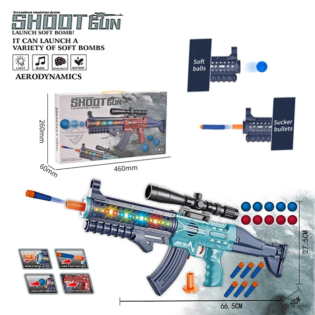 Sound and light soft bullet  toy gun  plastic toy gun shooting game