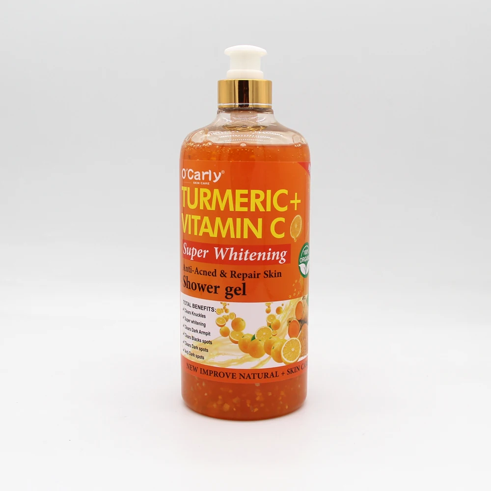 1200ml Hotel Bath Turmeric Honey Vitamin C Shower Gel Manufacturer Body Wash Lightening Whitening Shower Gel Wholesale