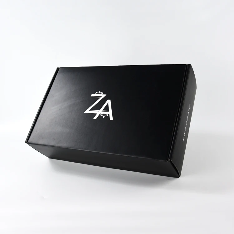 High quality black color hard cartons corrugated shipping box G flute foldable mailer postal paper cardboard boxes packaging