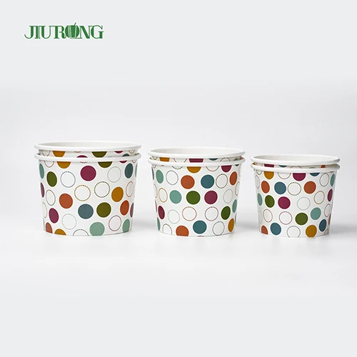 Custom Logo Printed Disposable 12 oz Coated Paper Ice Cream Cups