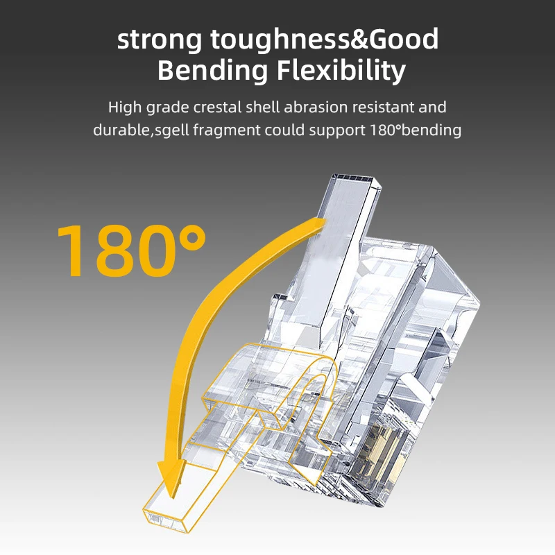 Network CAT5 CAT6 UTP Unshielded 8P8C CAT6a Pass Through RJ45 Modular Plug Ethernet RJ45 Cable Connector