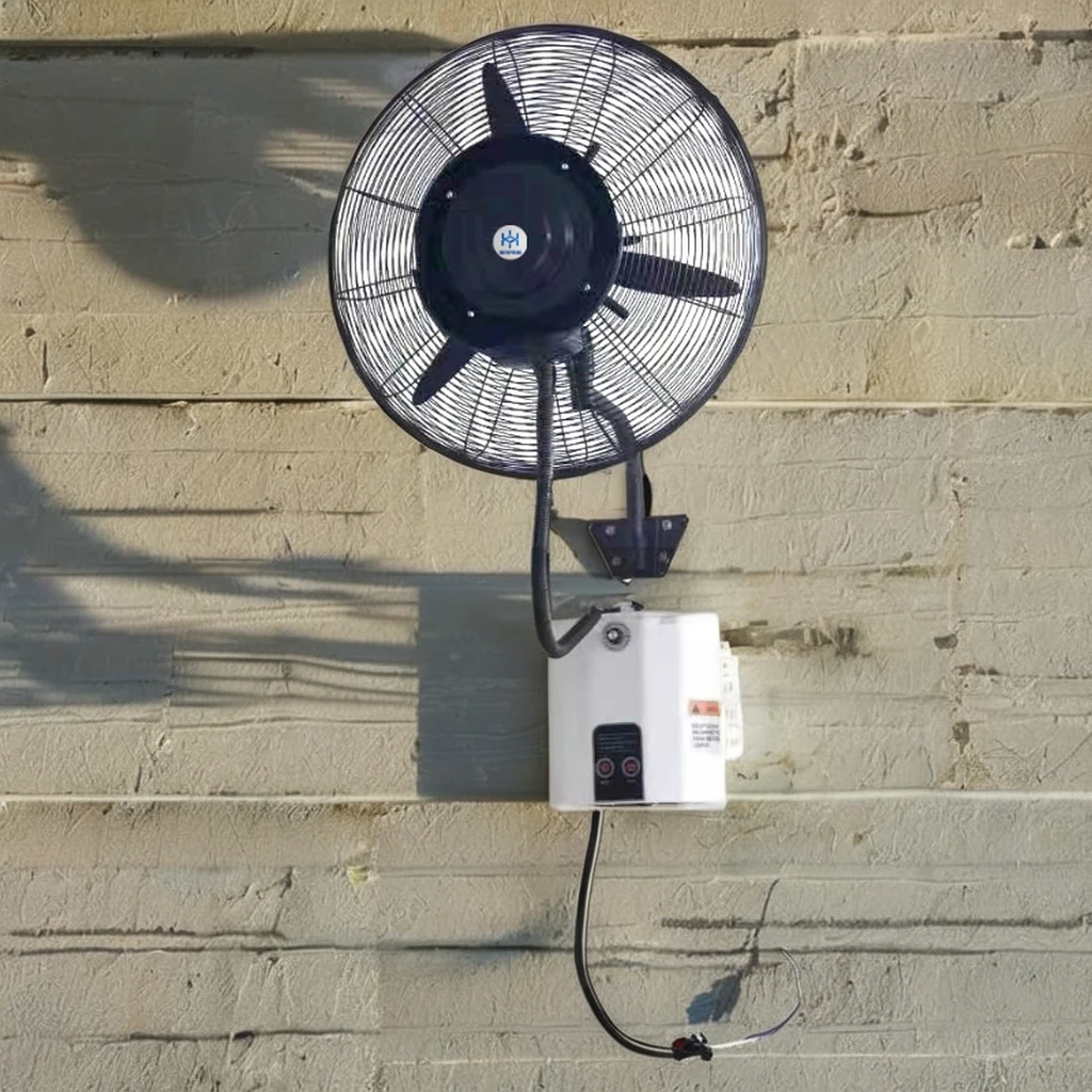 20-Inch Electric Industrial Metal Wall Mounted Spray Fan Mechanical Control for Outdoor Household Garage Use Water Mist Fan