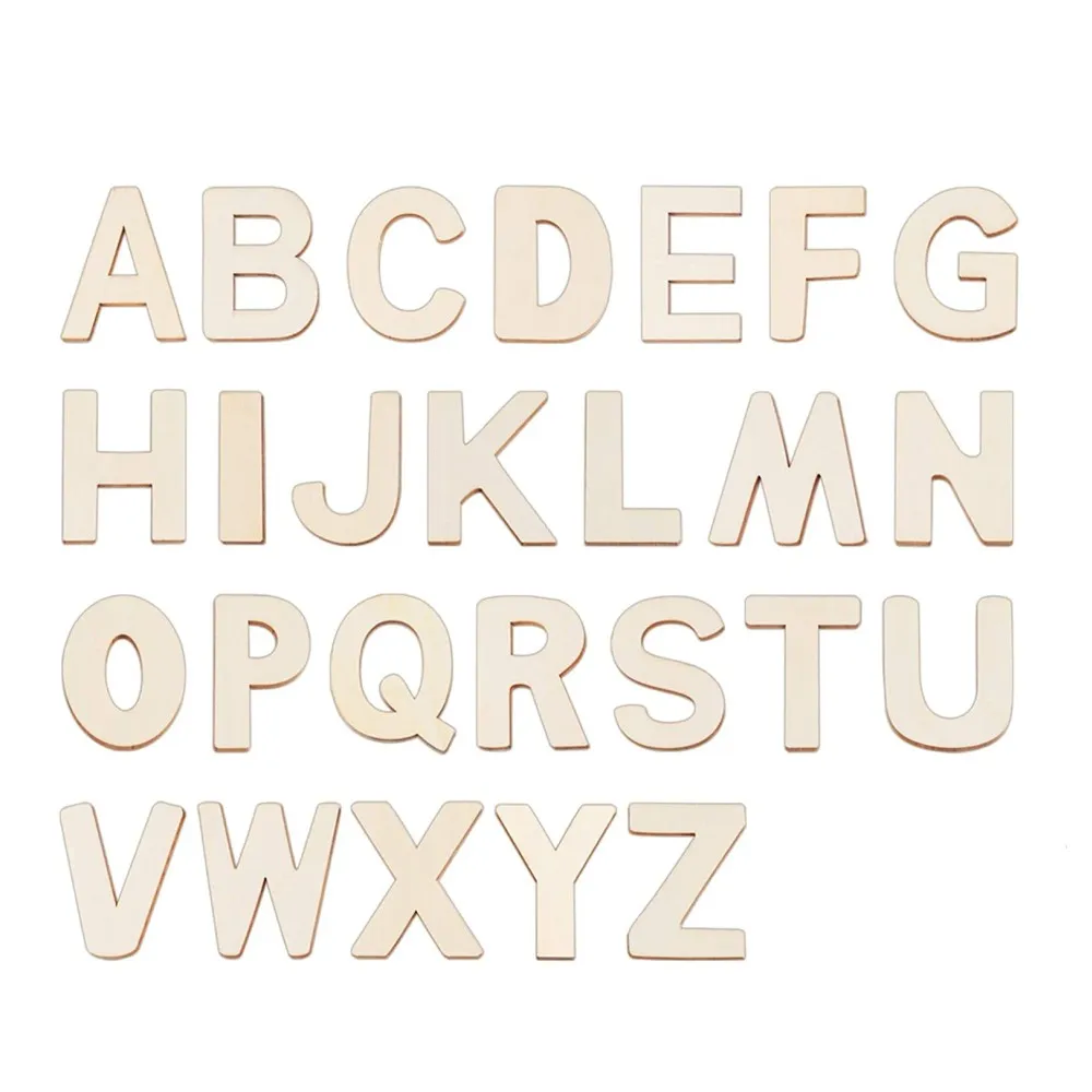 China Wholesale High Quality Unfinished Wood Letters for Painting Wall Decor wooden alphabet craft letters