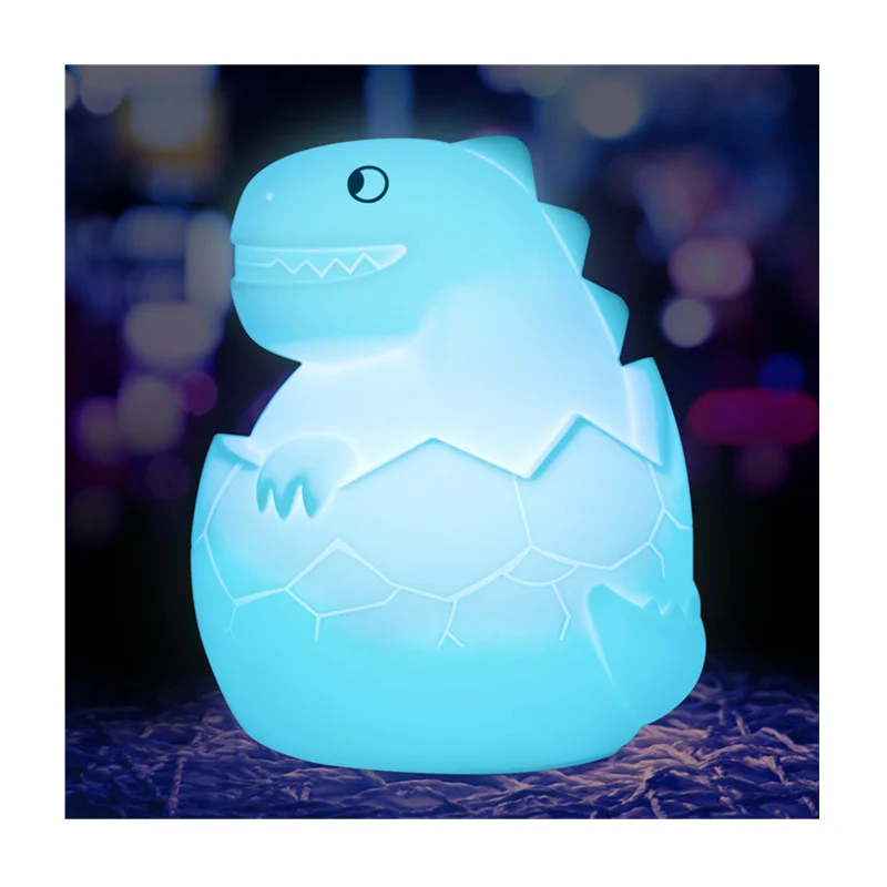 Soft Rubber Custom Pvc Squeeze Flash Colorful Dinosaur Led Night Light For Kids Gifts