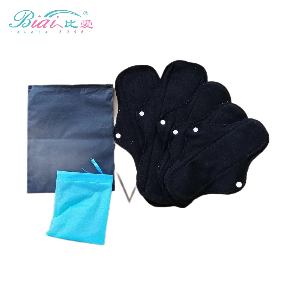 Bamboo Charcoal sanitary pad set washable maternal sanitary napkin PUL waterproof  for Charitable and bidding projects