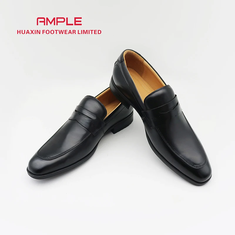 Hot Sale Genuine Leather Office Shoes Casual Formal Black Loafers Dress Shoes For Men