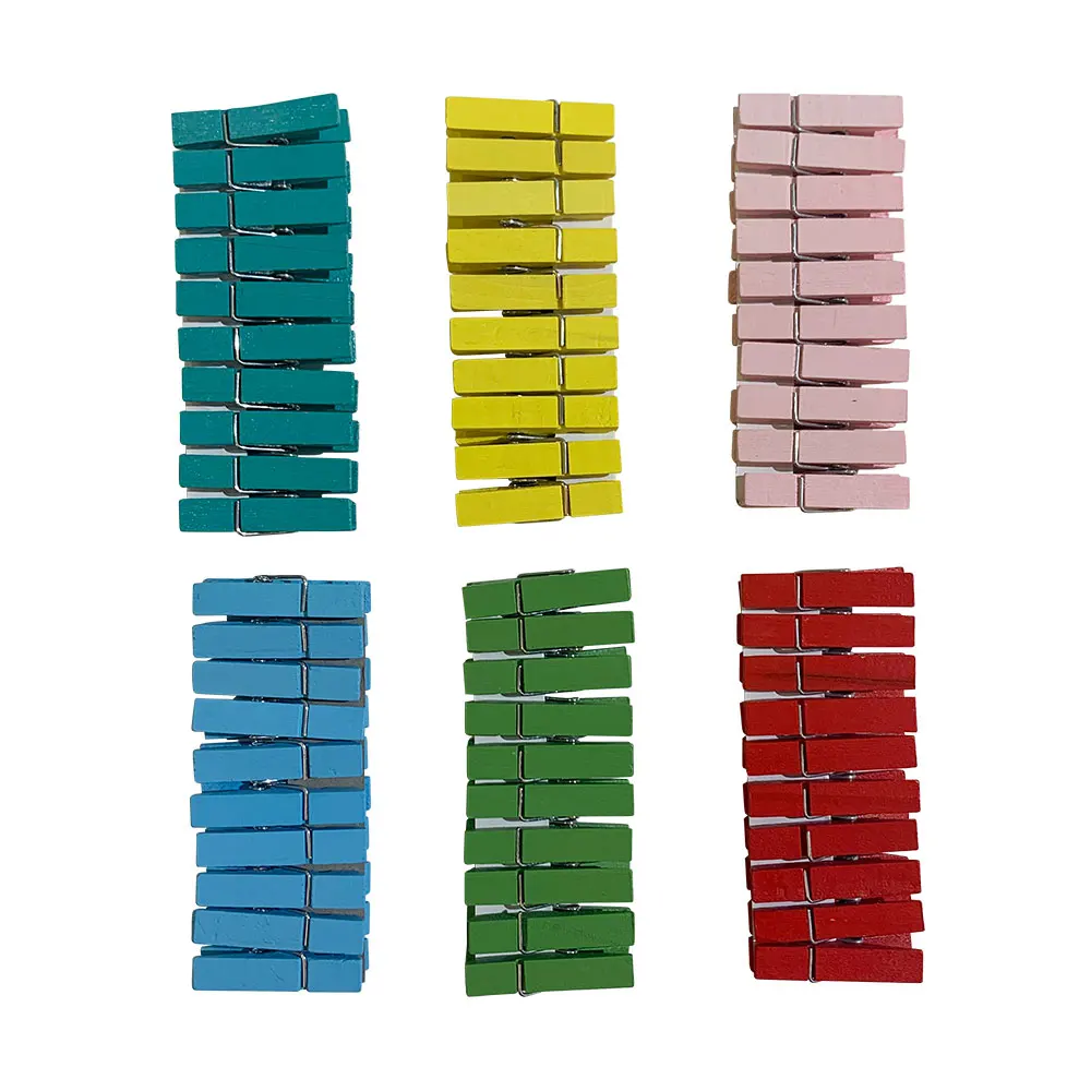 50pcs 3.5cm Nature  Wooden peg  Decorative Mini Wooden Clothes Hanging Peg Clips Mini Craft Peg
