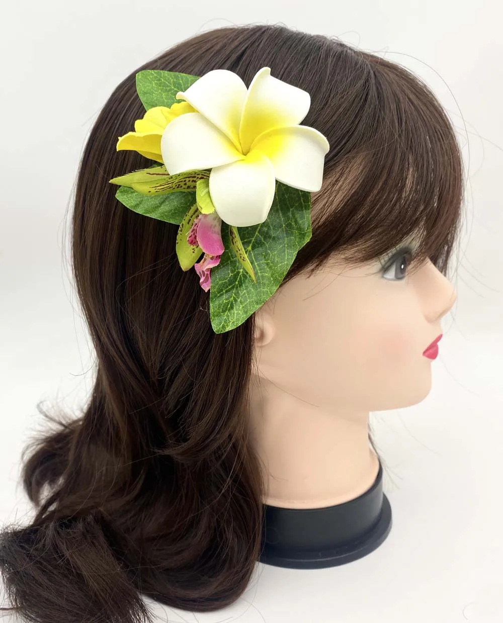 Easy Song Hot Selling 13CM Handmade Artificial Plumeria Frangipani Foam Flower With Clips High Quality Hawaiian Jewelry