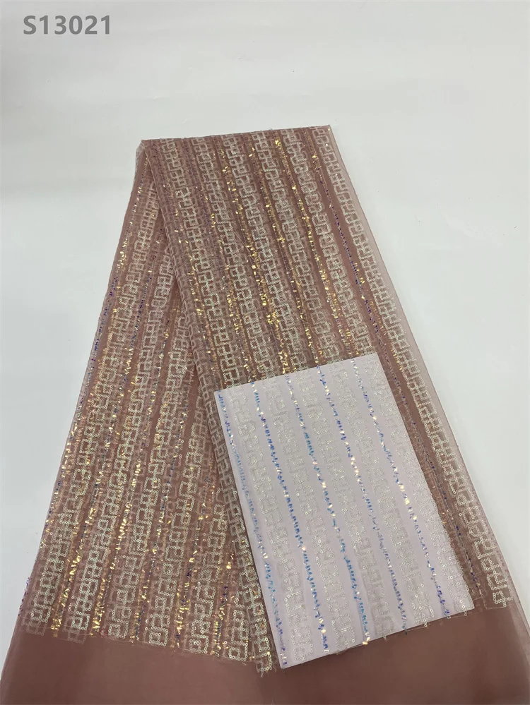 Special Pattern Sequined Lace Glitter Sequins Lace Fabric Embroidery Polyester Fabric