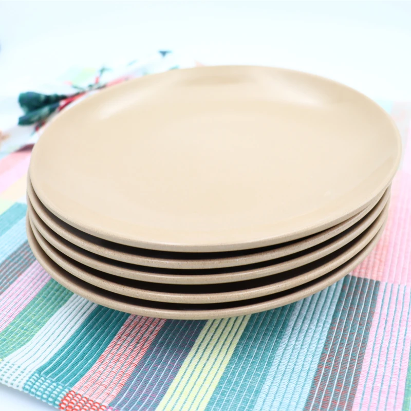 BambooTalk Eco friendly Bamboo fiber kids plate Rice Husk Round Plates Dishes Dinnerware sets Tableware