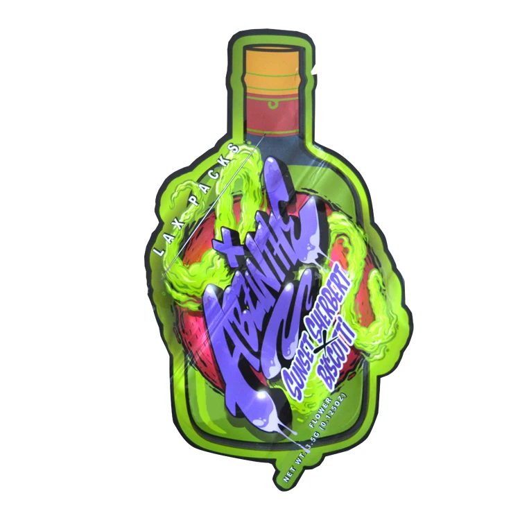 Die Cut Irregular Ziplock Special Shaped Plastic Childproof Smell Proof Candy Bags Mylar Packs 3.5g 7g Custom Shape Mylar Bag