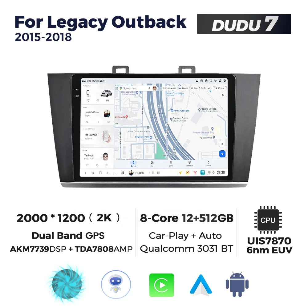 Mekede DUDU7 android автомобильный Радио dvd-плеер 2K QLED auto wifi 4G GPS DSP FM AM Для Subaru Legacy Outback 2015-2018