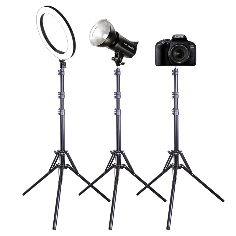 
Portable 1.6m Light Stand 1/4 Screw Head Tripod for Camera Smartphone Photo Studio Lighting 