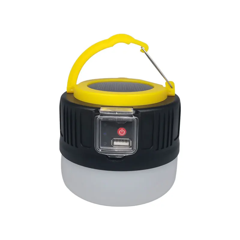 Solar Charging Ball Bulb Camping Lamp with Hook, Mobile Portable Outdoor Emergency Lamp for Night Market