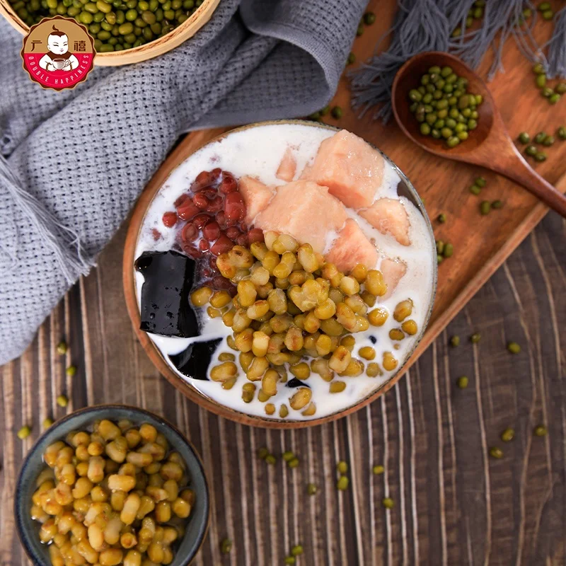 900 г Органические консервированные зеленые бобы мунг пузырьковый чай топпинги летом