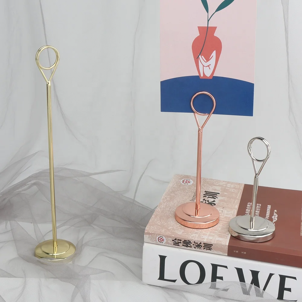 YS3008 Fast Delivery Amazon Hot Selling  Place Card Stand Memo Note Clips Photo Metal Table Number Holder