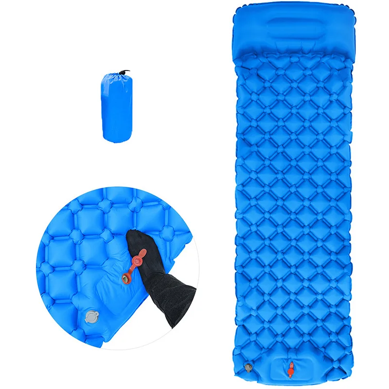 Self Inflating Camping Sleeping Pad Mat  Nylon 40d TPU Ultralight Inflatable Outdoor Sleeping Pad for camping with Pillow