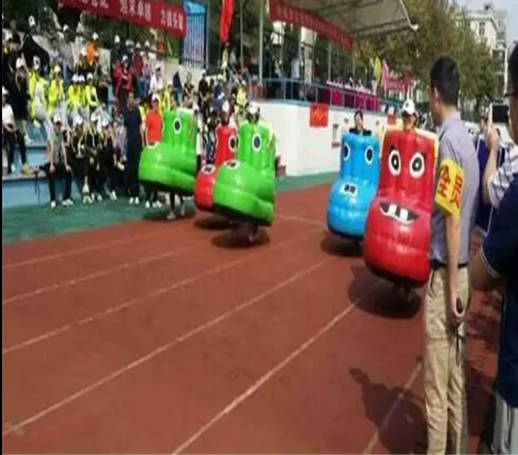 Big foot inflatable racing sport game, inflatable top truck, inflatable game for adults