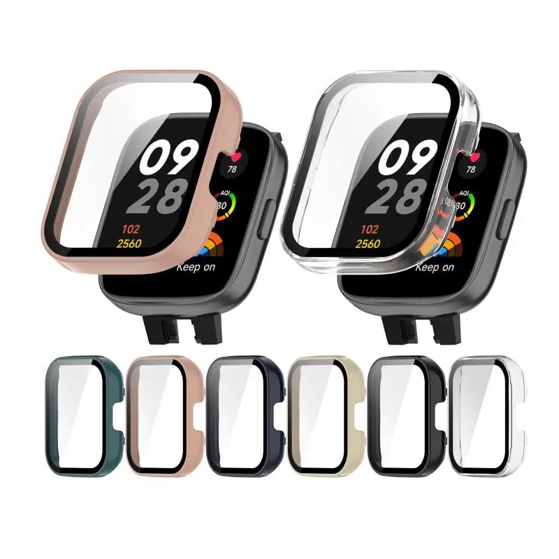 Redmi Watch 3 Protective Case Hard PC Case Watch 3 Case PC+Tempered Film Glass Full Covage Shell