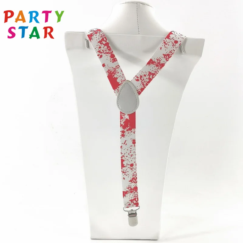 New Design Custom Print Fashion Suspenders Women With 3 Clips Halloween Men Party Suspenders