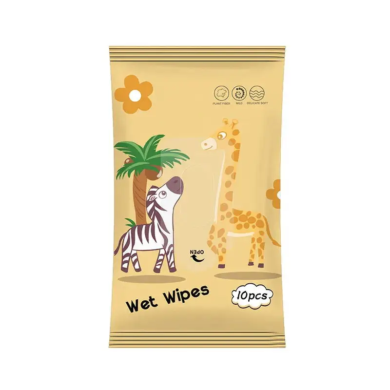 Custom Baby Wipe 10pcs Disposable Face Hand baby Soft Cotton Cleansing Organic Wipes
