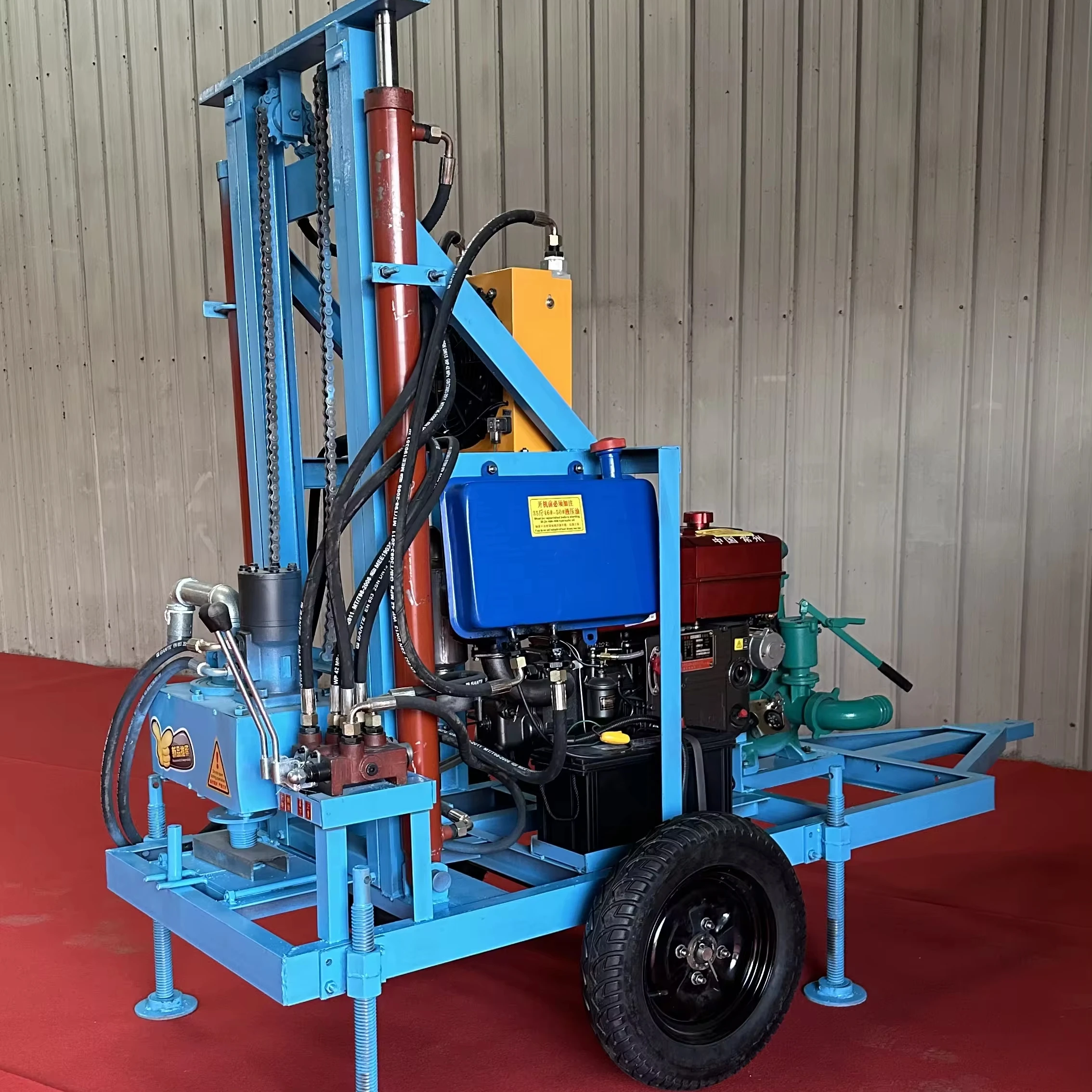 Hot selling  200m Diesel hydraulic portable water well drill rig drilling machine Mine Drilling Rigs