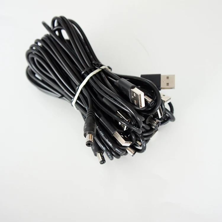 Hot selling Customized USB TO DC 5.5*2.5/5.5*2.1 Connector Cable Assembly Wire Harness