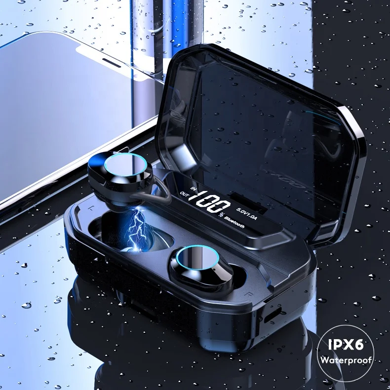  Top amazon 2021 G02 3000 мАч зарядная коробка наушники BT TWS с шумоподавлением водонепроницаемые