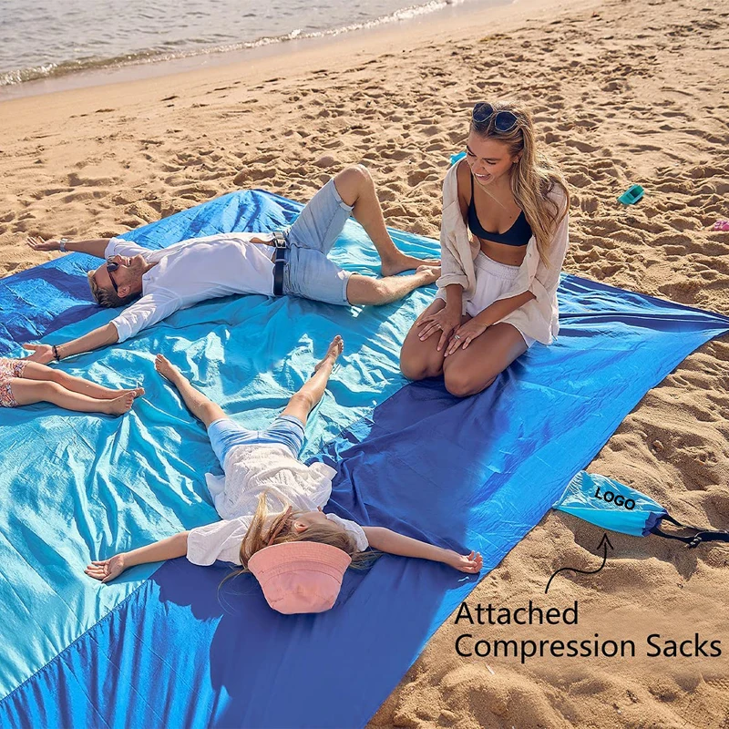 Wholesale Picnic Blanket Custom Sand Proof Beach Camping Mat Waterproof Relaxed Lightweight