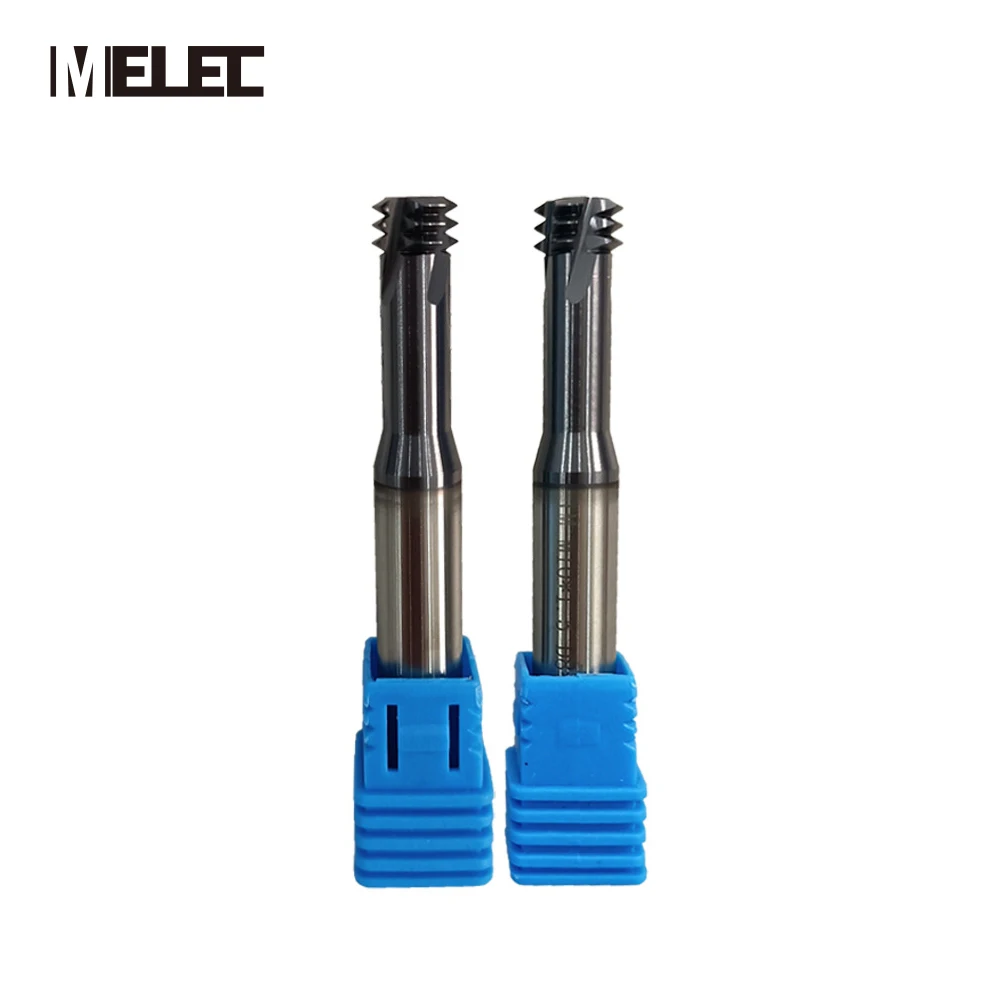 
 MELEC tungsten steel coating or no coating customized size solid carbide end mill thread whirlwind milling cutter  